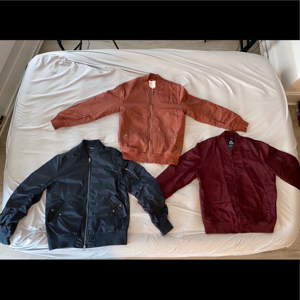 MEN'S BOMBER JACKETS (Rust, Navy Blue, Maroon)